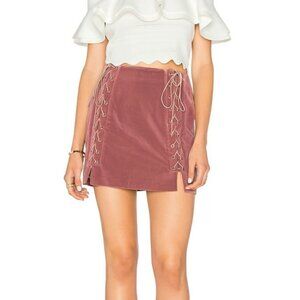 Mauve Lace Up Skirt
